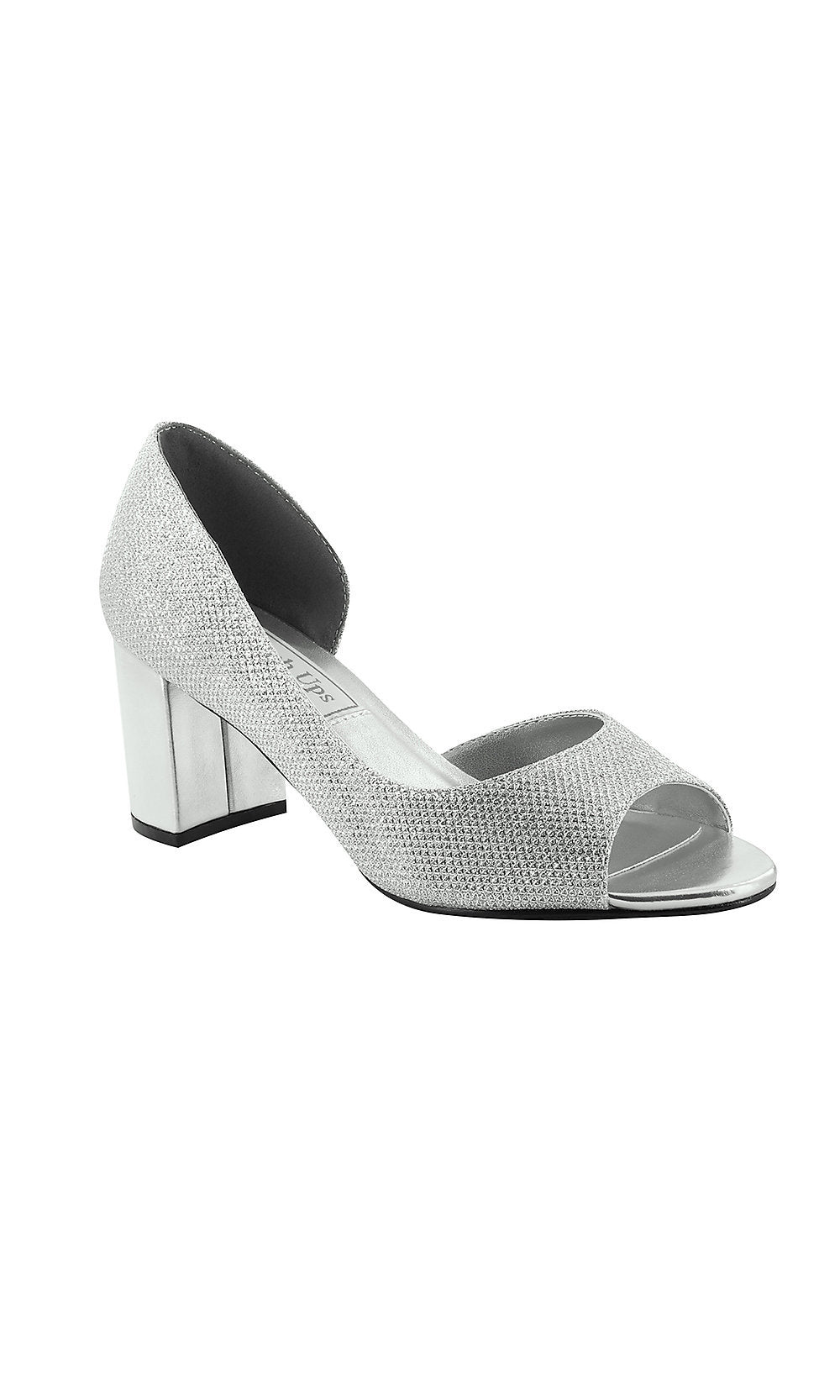 Touch Ups-Joy Peep-Toe Silver Pump